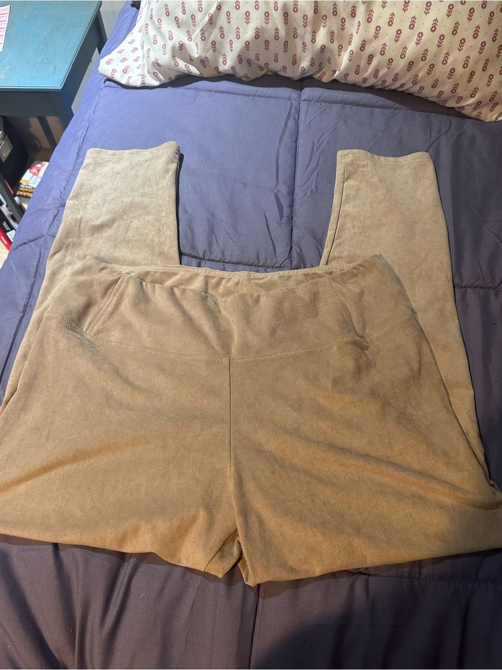 bagatelle Taupe Wide-Leg Suede-Look Pants